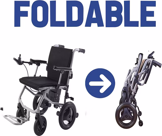 Silla de ruedas eléctrica reclinable, ligera, compacta, de aleación de aluminio, 21 kg, para adultos y niños