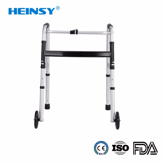 Andador con andador con ruedas de aluminio para movilidad médica con asiento para personas mayores
