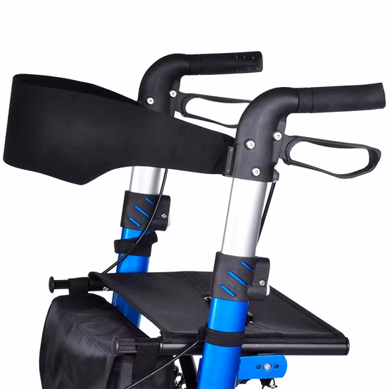 Ayuda para caminar de aluminio plegable y ligero para personas mayores con discapacidad con cesta