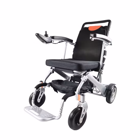 Silla de ruedas reclinable eléctrica plegable con luz de motor sin escobillas de 250 W